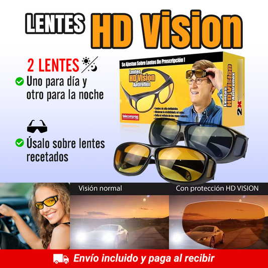 Kit 2 Lentes HD - 😎 Visión Clara de Noche y de Día